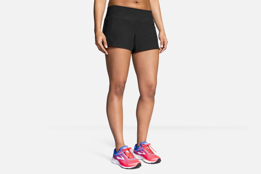 Womens Brooks Chaser 3" Bottoms Black | 378546-TQW